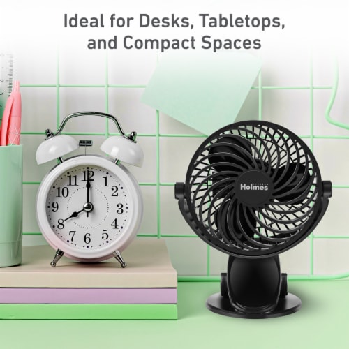 Holmes® 4 Inch Rechargeable USB-Powered Clip Fan Perspective: top