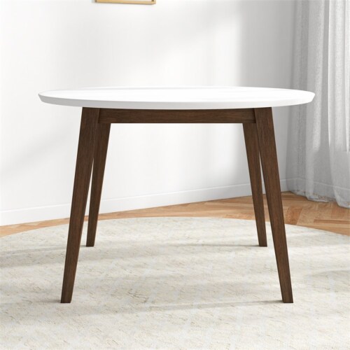 Crawford Mid Century Modern 43 inch Round Solid Wood Dining Table