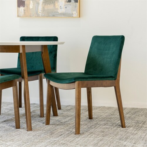 Green velvet dining chairs clearance set of 4