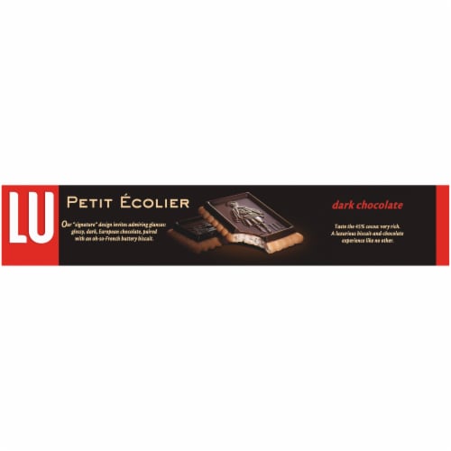 Lu Petit Ecolier Dark Chocolate European Biscuit Cookies Perspective: top