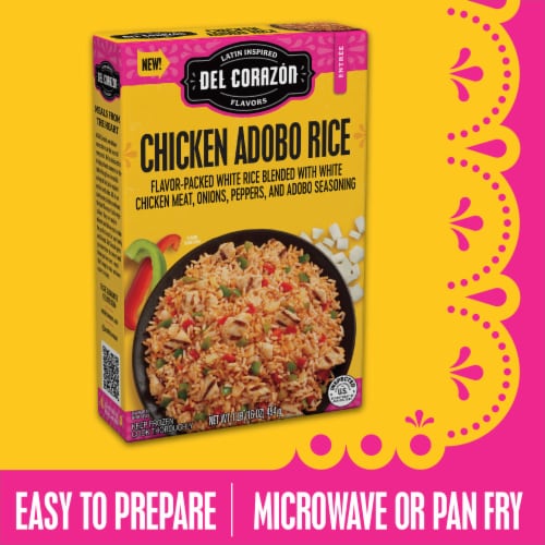 Del Corazón Chicken Adobo Rice Meal, Frozen Perspective: top
