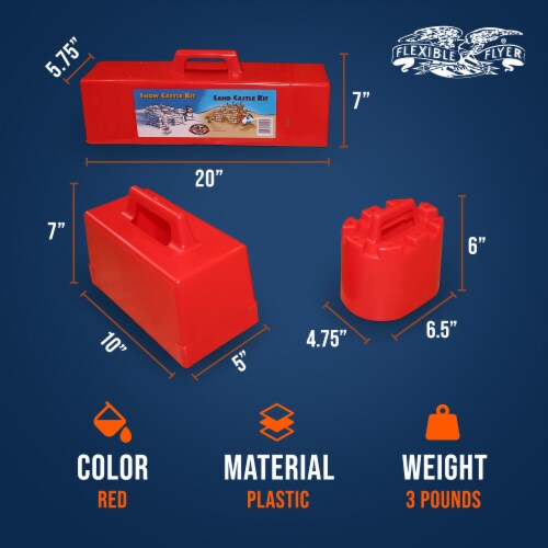 Flexible Flyer Snow Castle Kit 3 Pc Winter Snow and Beach Sand Fort Building Set Perspective: top