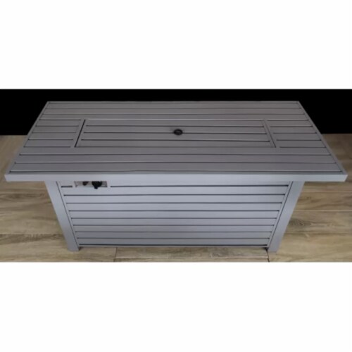 Living Source International24'' H Steel Propane Outdoor Fire Pit Table with Lid Perspective: top