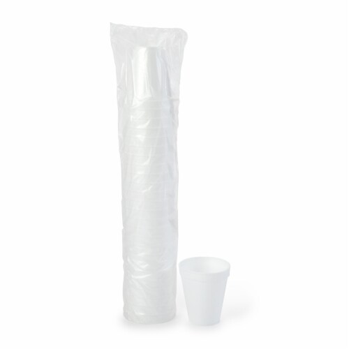 WinCup Disposable Drinking Cup White Styrofoam 8 oz. 25 Ct 8C8W Perspective: top