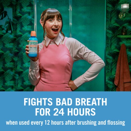 TheraBreath Fresh Breath Mouthwash Travel Size Icy Mint Alcohol-Free Perspective: top