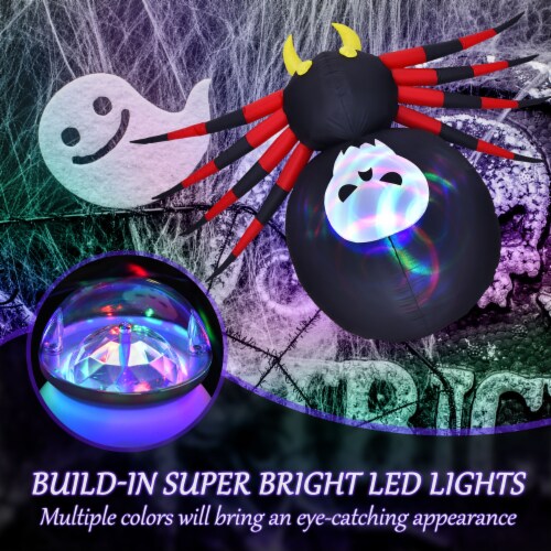 Costway 6.5FT Inflatable Halloween Spider Long Outdoor Indoor Blow Up Spider Perspective: top