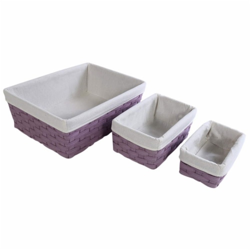 Juvale Nesting Baskets, Woven Storage Baskets (Lavender, 5 Piece Set) Perspective: top