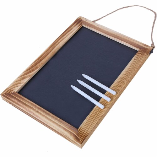 7 x 10 In, 3 Pack Hanging Chalkboard Signs with White Chalk Sticks 