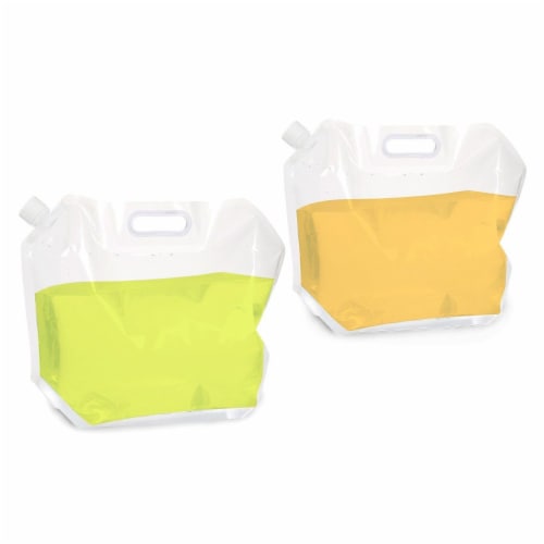 Collapsible Foldable Plastic Water Containers for Camping, Hiking, 2-Pack 5 L, 1.32 Gallon Perspective: top