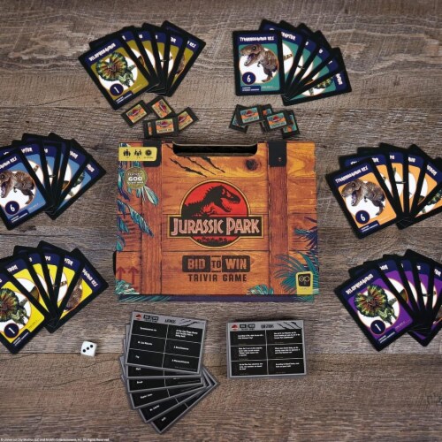 USAopoly Jurassic Park Bid To Win Trivia Game Perspective: top