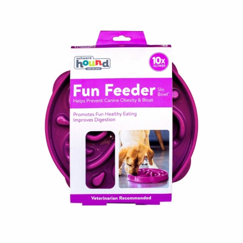 Outward Hound Fun Feeder Slo-Bowl Flower Small Purple 8 x 8 x 2, 1