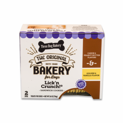Three Dog Bakery® Lick 'N Crunch!® Peanut Butter and Vanilla Dog Treats Perspective: top