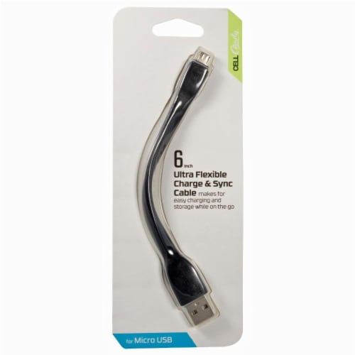 CELLCandy Ultra Flexible Charge and Sync USB-to-Micro USB Cable - Black Perspective: top