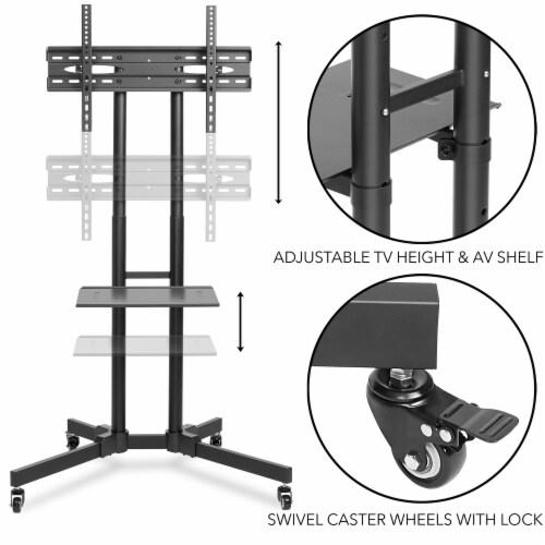 Mobile Stand with Wheels for 32-65 TV by Mount Factory Perspective: top