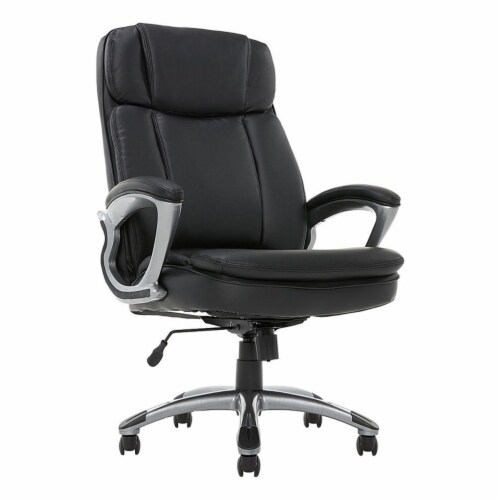 Black faux leather shop executive office chair
