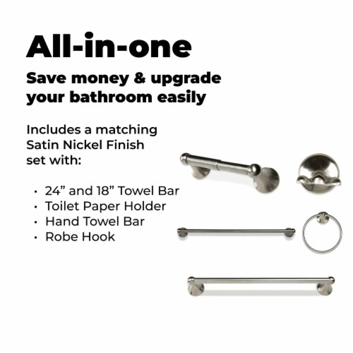 Dorence 5-Piece Bathroom Hardware Accessories Set, Chrome Perspective: top