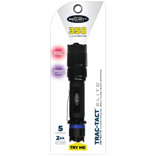 Police Security® Trac-Tact™ Elite Black Flashlight Perspective: top