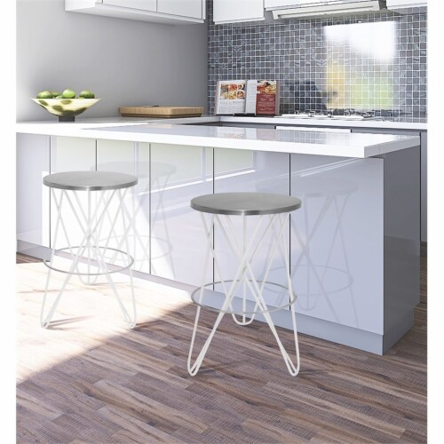Meridian Furniture Mercury Counter Stool - Silver Meridian Furniture Mercury Counter Stool - Silver