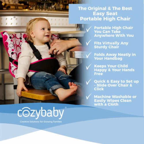 CozyBaby Portable Washable Travel Cloth Easy Seat High Chair, Charcoal Yellow Perspective: top