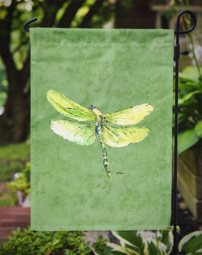 Carolines Treasures  8864GF Dragonfly on Avacado Flag Garden Size Perspective: top