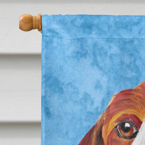 Carolines Treasures SC9067CHF Beagle in Summer Flowers House Flag Perspective: top