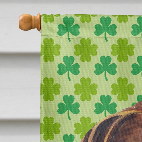 German Shorthaired Pointer St. Patrick's Day Shamrock Portrait Flag Canvas House Perspective: top