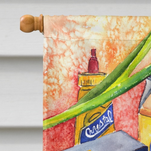 Recipe for Gumbo and Potato Salad Flag Flag Canvas House Size Perspective: top