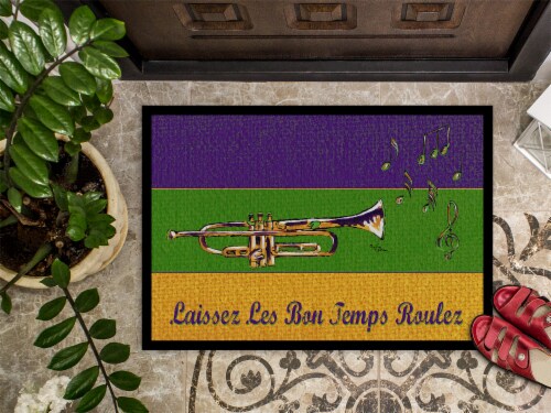 Carolines Treasures  8382MAT Mardi Gras Indoor or Outdoor Mat 18x27 Perspective: top