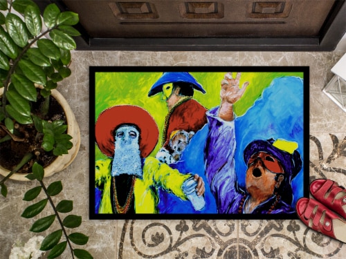 Carolines Treasures  MW1107MAT Mardi Gras Indoor or Outdoor Mat 18x27 Perspective: top