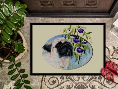 Multicolor Carolines Treasures SS8064JMAT Pug Indoor or Outdoor Doormat 24 x 36 
