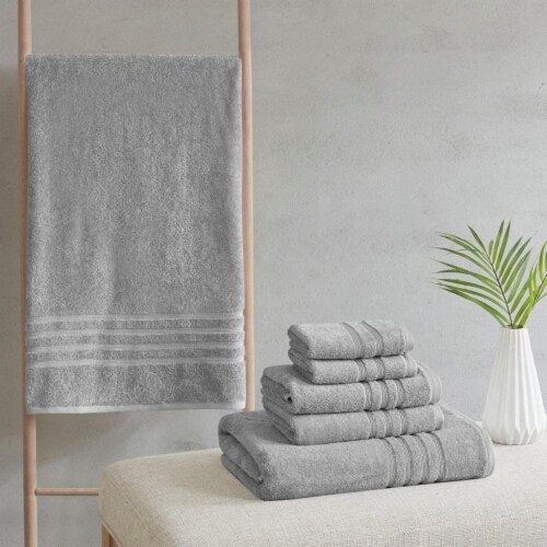 Gracie Mills Sustainable Antimicrobial Bath Towel 6 Piece Set Grey
