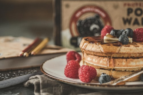 Kodiak Protein-Packed Buttermilk & Vanilla Frozen Power Waffles with 12g Protein Perspective: top