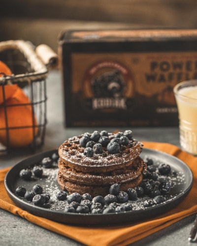 Kodiak Protein-Packed Dark Chocolate Frozen Power Waffles® Perspective: top