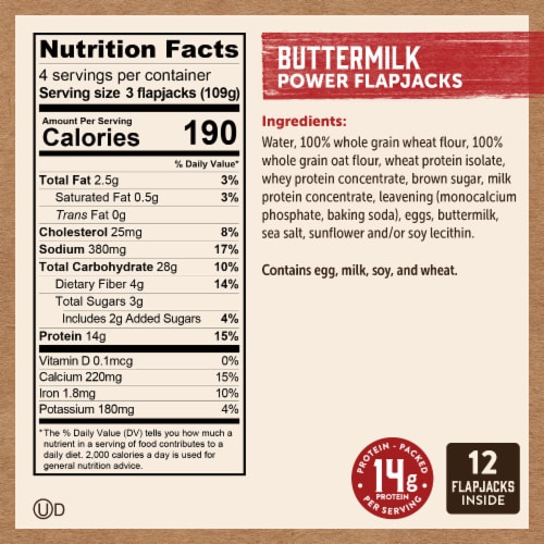 Kodiak® Protein-Packed Buttermilk Frozen Power Flapjacks® Perspective: top