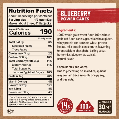 Kodiak® Blueberry Power Cakes Flapjack & Waffle Mix Perspective: top