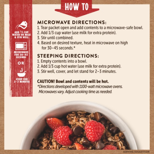 Kodiak® Protein-Packed Chocolate Chip Instant Oatmeal Packets Perspective: top