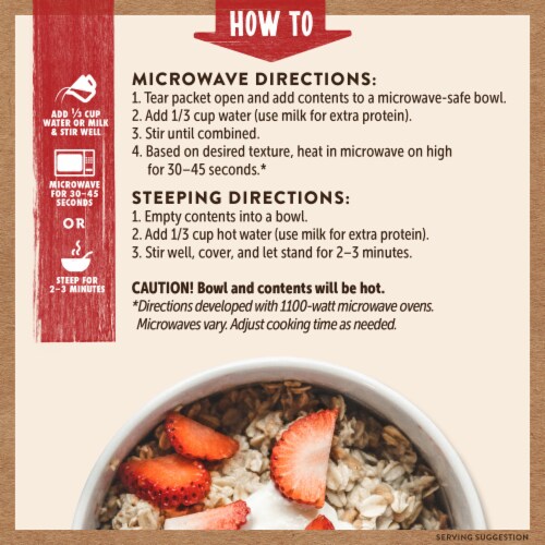 Kodiak Cakes® Protein Packed Strawberries & Cream Oatmeal Perspective: top