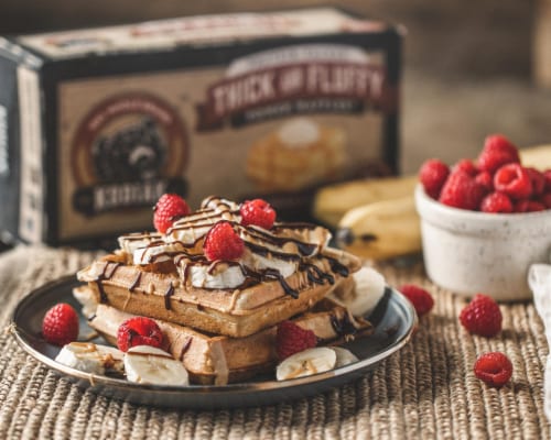 Kodiak Cakes® Buttermilk & Vanilla Thick and Fluffy Power Waffles® Perspective: top
