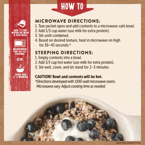 Kodiak® Blueberry & Cream Protein Instant Oatmeal Perspective: top
