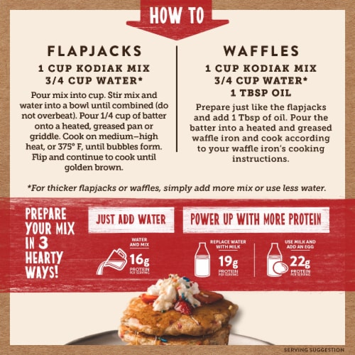 Kodiak® Power Cakes® Birthday Cake with Sprinkles Protein Flapjack & Waffle Mix Perspective: top