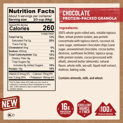 Kodiak® Chocolate Protein Granola Perspective: top