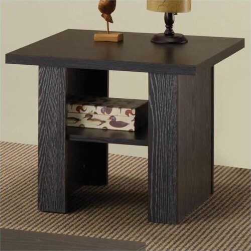 Bowery Hill 3 Piece Coffee Table Set in Black Oak Perspective: top