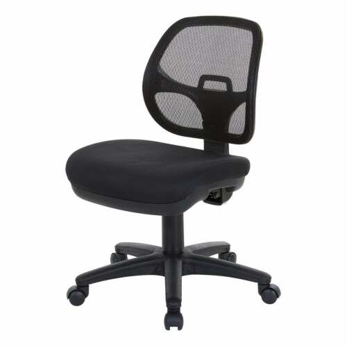 Scranton & Co Contemporary Fabric Ergonomic Task Office Chair in Black Perspective: top