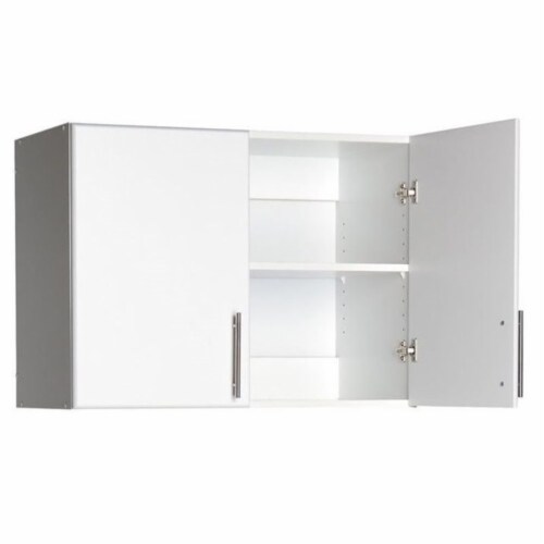 Bowery Hill 1-Shelf Modern Wood Wall Storage Cabinet in White Perspective: top