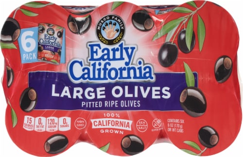 Early California Large Pitted Ripe Olives Perspective: top