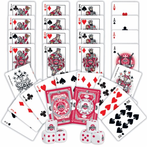 MasterPieces Ohio State Buckeyes Playing Cards & Dice Set Perspective: top