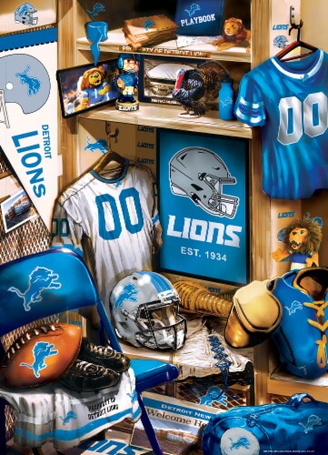 Masterpieces Detroit Lions Locker Room Jigsaw Puzzle Perspective: top
