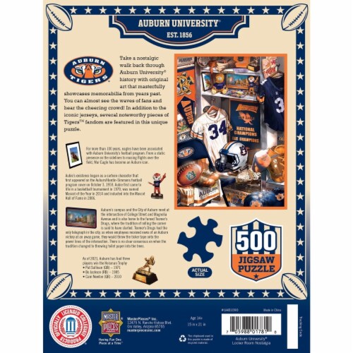 Masterpieces Auburn Tigers - Locker Room 500 Piece Jigsaw Puzzle Perspective: top