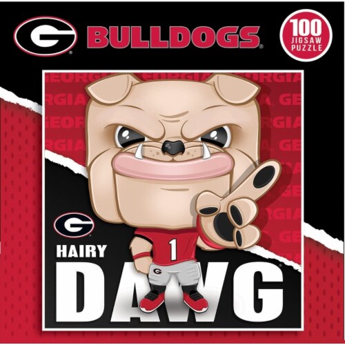 Masterpieces Hairy Dawg - Georgia Bulldogs Mascot 100 Piece Jigsaw Puzzle Perspective: top