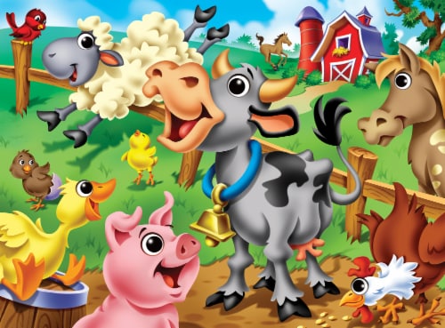 Googly Eyes - Farm Animals 48 Piece Puzzle Perspective: top